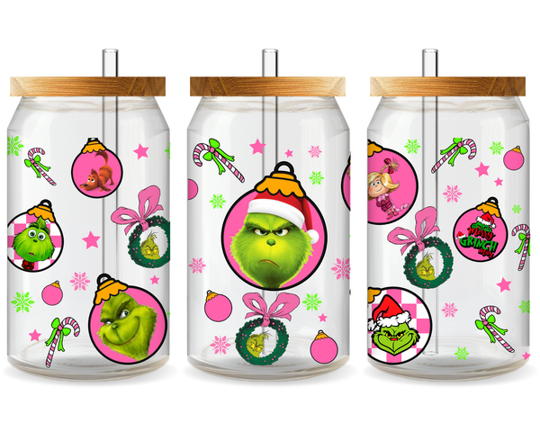 Grinch’s Grinchmas Twist UV DTF Cup Wrap - Ready to Press UV Design