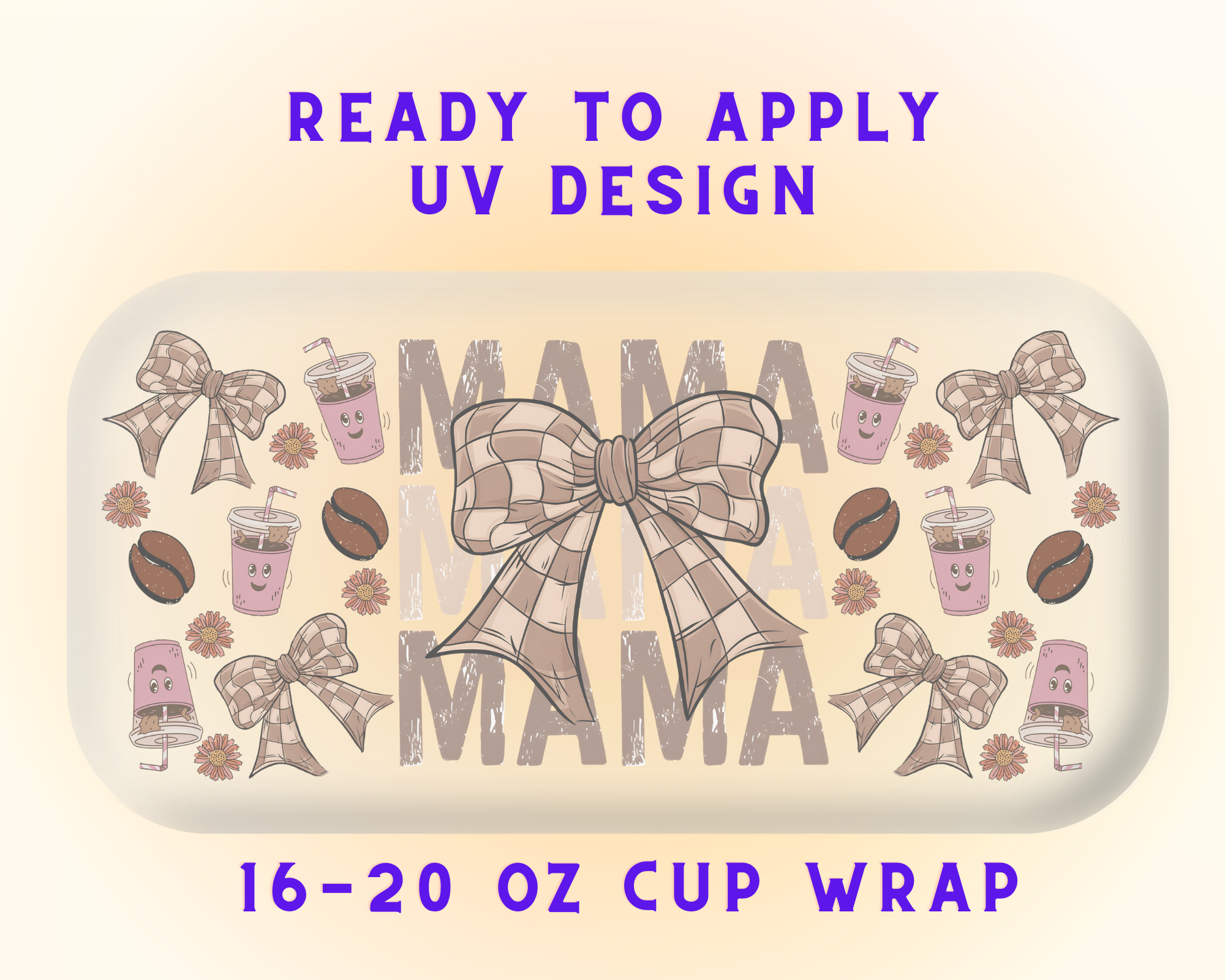 Mom’s Winning Team UV DTF Cup Wrap – Ready to Press UV Design