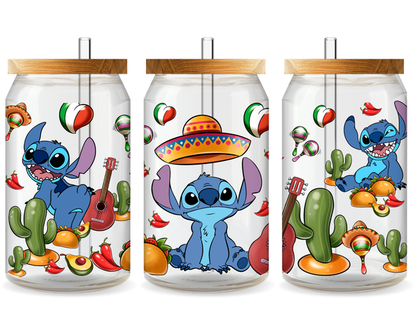 Stitch Mexico UV DTF Cup Wrap - Ready to Press UV Design