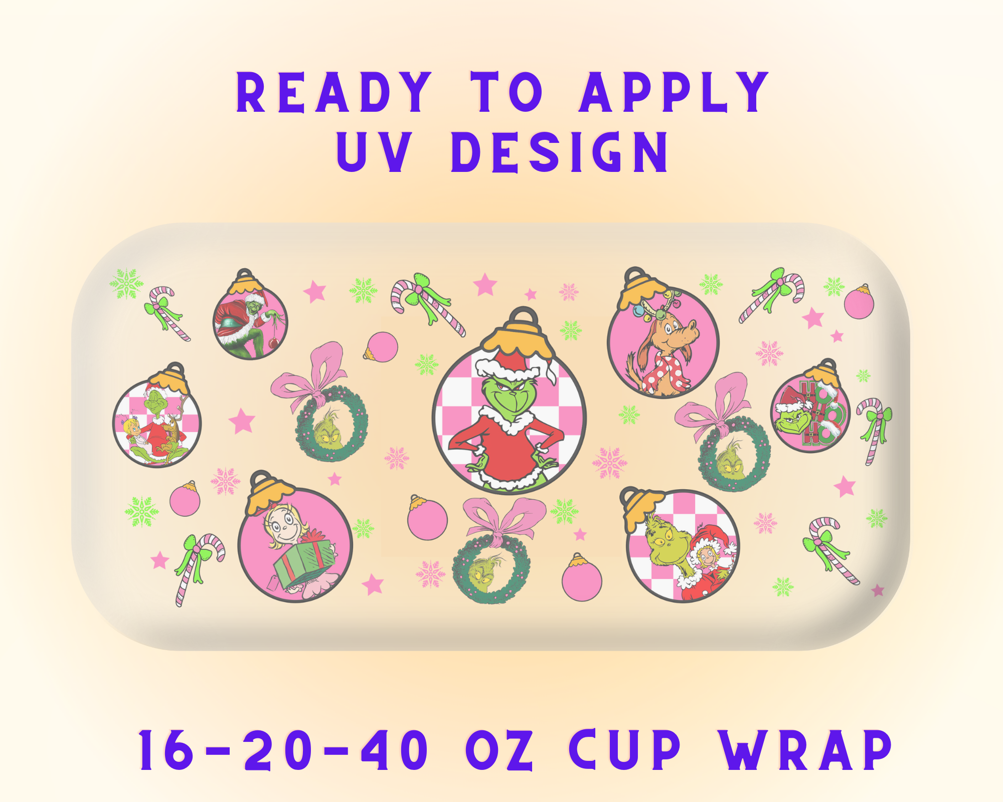 Grinch’s Christmas Caper UV DTF Cup Wrap - Ready to Press UV Design