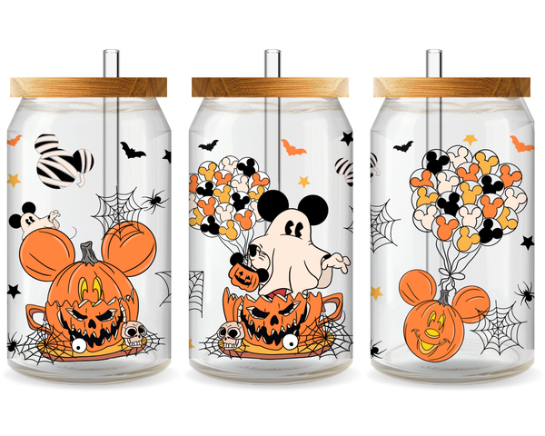 Spooky Mickey Mouse Halloween UV DTF Cup Wrap - Ready to Press UV Design