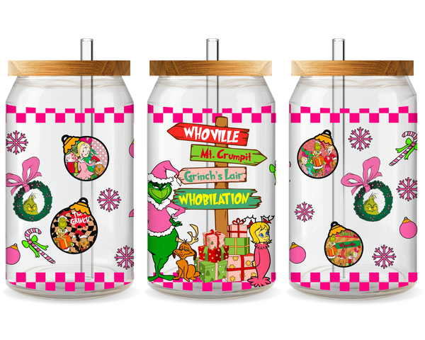 Grinch’s Merry Mischief UV DTF Cup Wrap - Ready to Press UV Design
