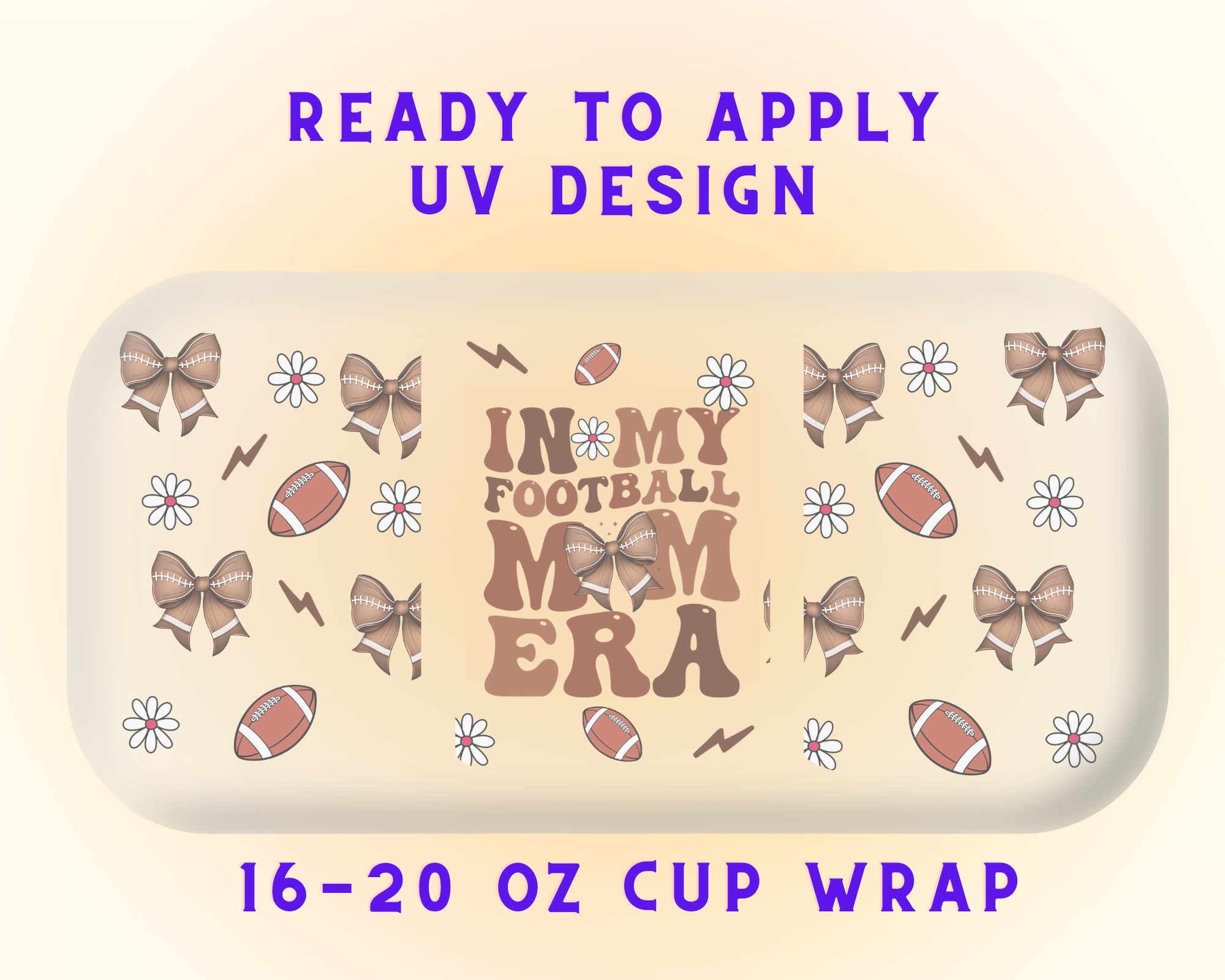 Game Day Champion Mom UV DTF Cup Wrap – Ready to Press UV Design