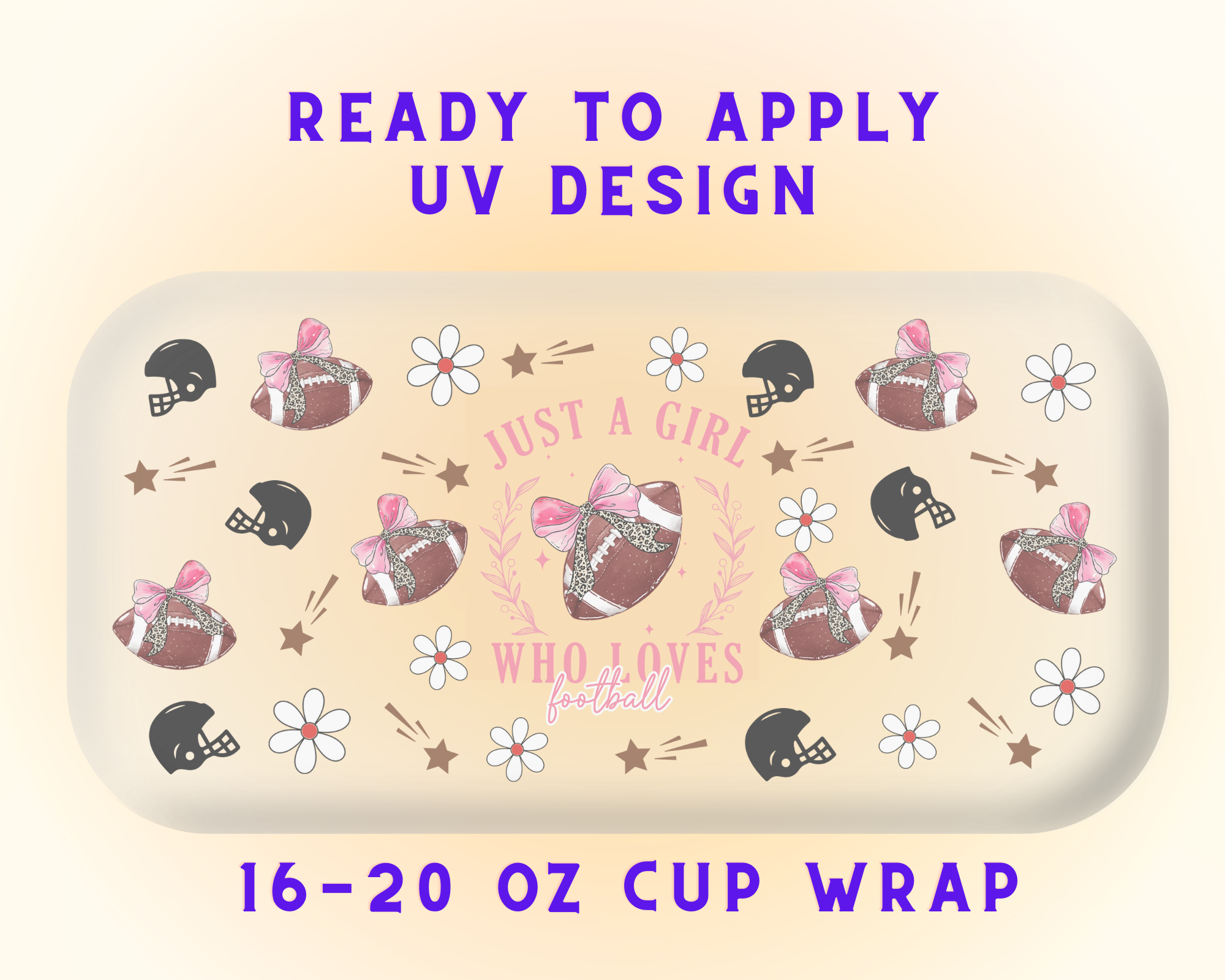 Just a Girl Who Loves Football & Mom UV DTF Cup Wrap – Ready to Press UV Design