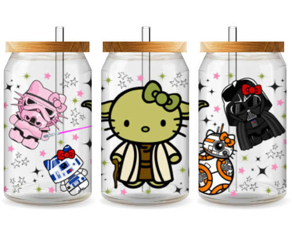 Yoda Hello Kitty UV DTF Cup Wrap – Ready to Press UV Design