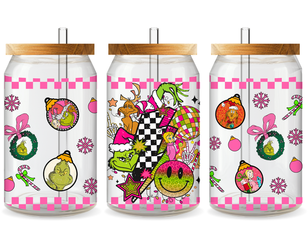 Grinch’s Sleigh Bell Fun UV DTF Cup Wrap - Ready to Press UV Design
