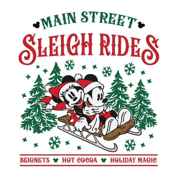 Main Street Sleigh Rides Holiday Magic - Ready to Press DTF Design