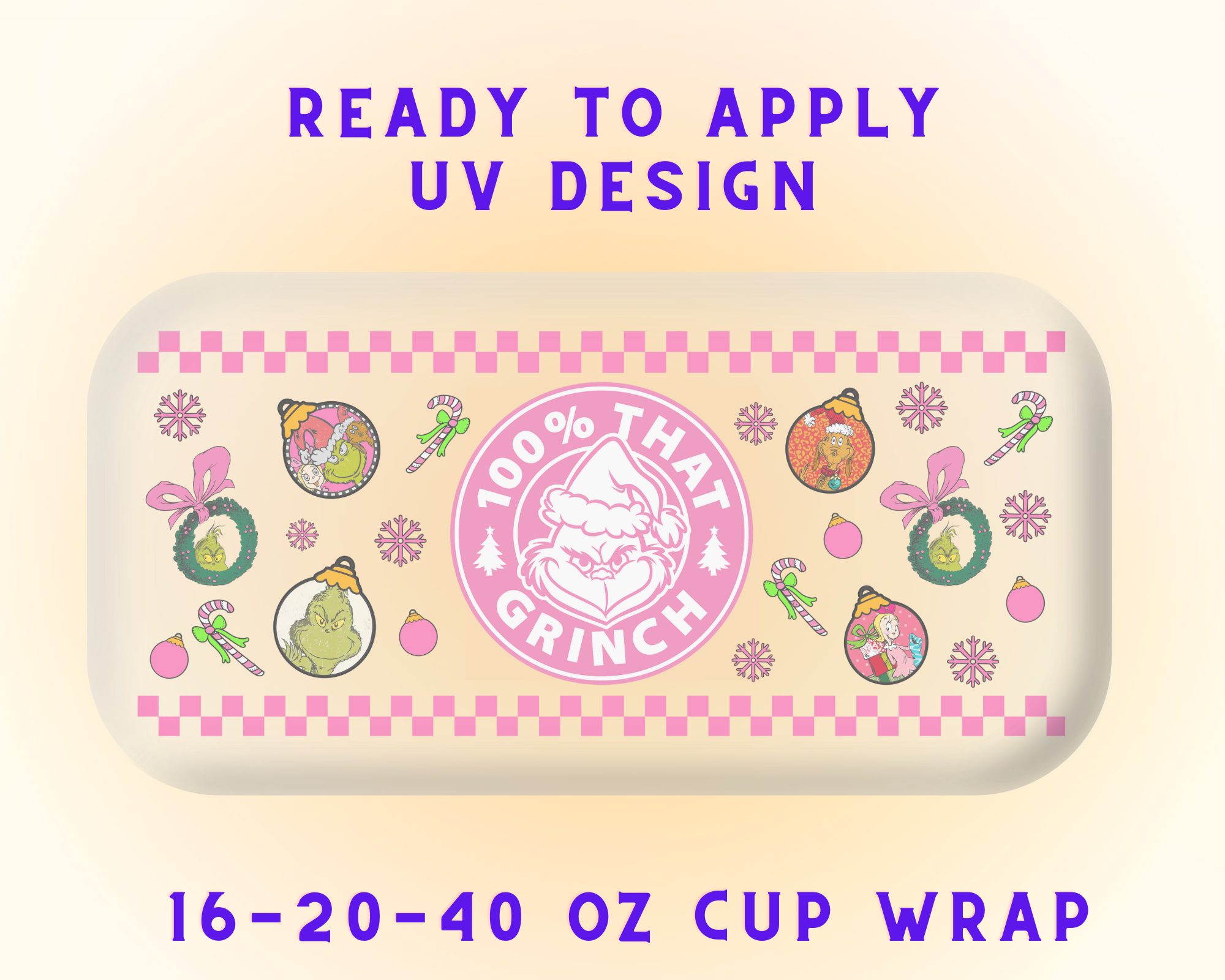 Grinch’s Grumpy Christmas UV DTF Cup Wrap - Ready to Press UV Design