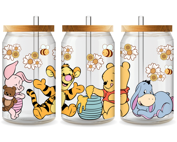 Winnie the Pooh & Friends UV DTF Cup Wrap - Ready to Press UV Design