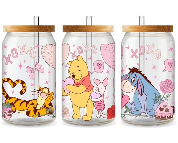 Winnie the Pooh Love & Friendship UV DTF Cup Wrap - Ready to Press UV Design