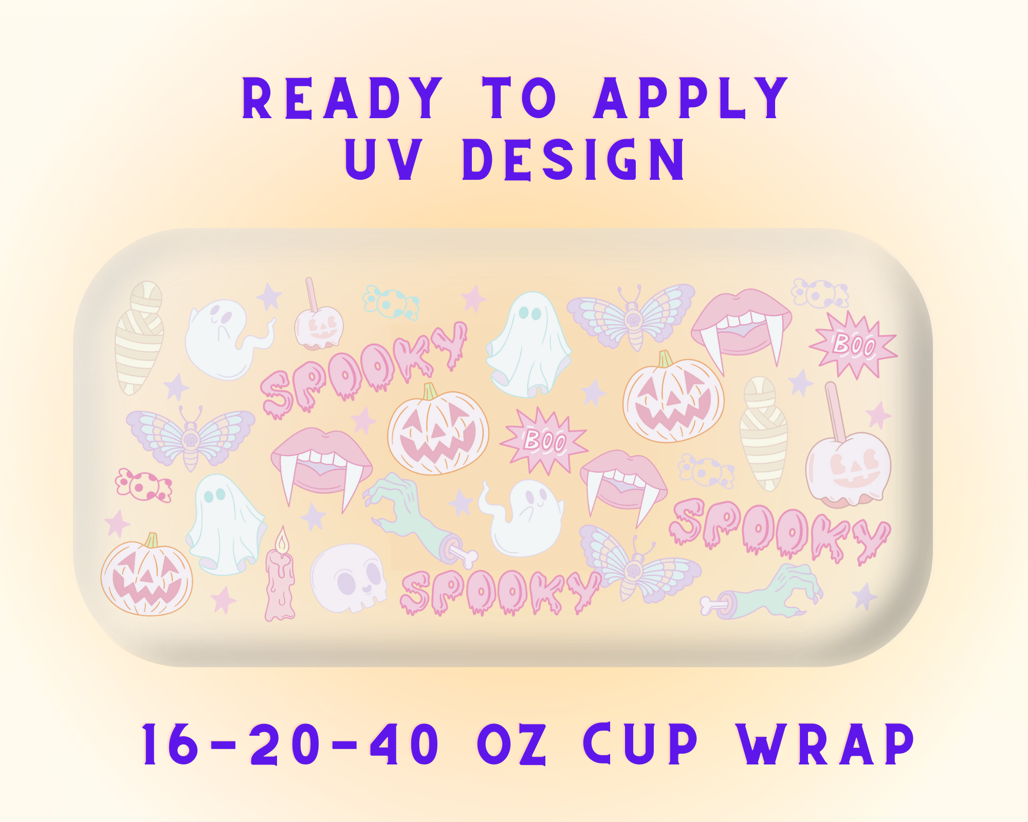 Spooky UV DTF Cup Wrap - Ready to Press UV Design