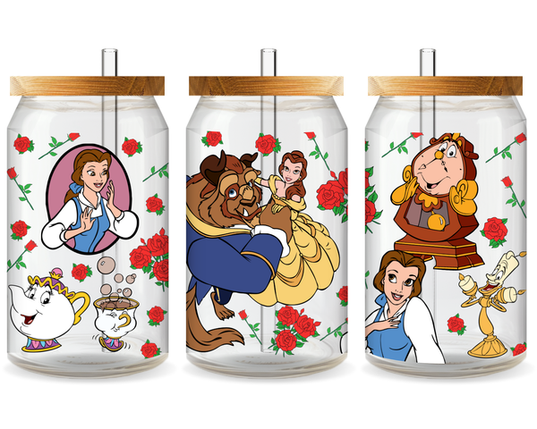 Belle and the Beast UV DTF Cup Wrap - Ready to Press UV Design