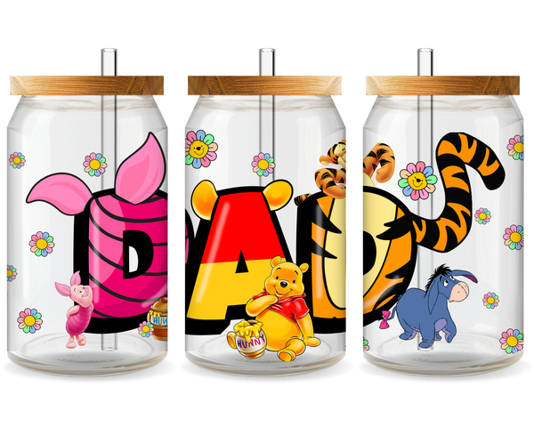Winnie the Pooh Father's Day UV DTF Cup Wrap - Ready to Press UV Design