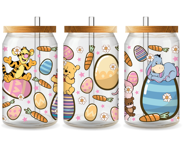 Winnie the Pooh Easter Celebration UV DTF Cup Wrap - Ready to Press UV Design