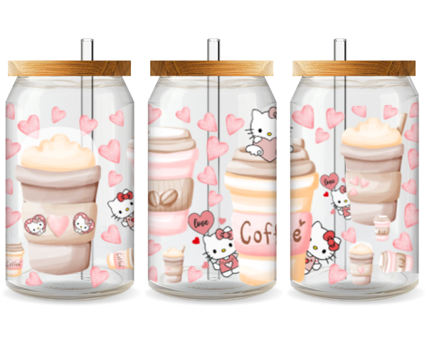 Coffee Hello Kitty UV DTF Cup Wrap – Ready to Press UV Design