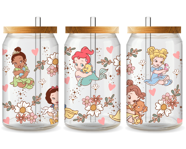 Baby Disney Princess UV DTF Cup Wrap - Ready to Press UV Design