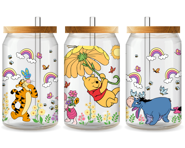 Pooh Bear and Friends UV DTF Cup Wrap - Ready to Press UV Design