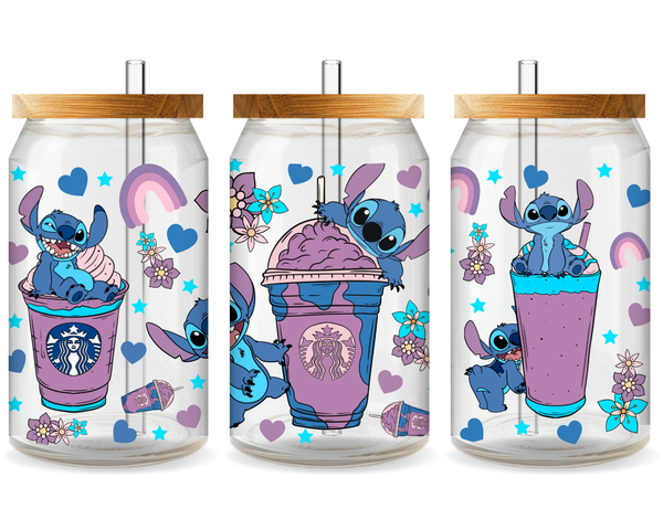 Stitch Starbucks UV DTF Cup Wrap - Ready to Press UV Design