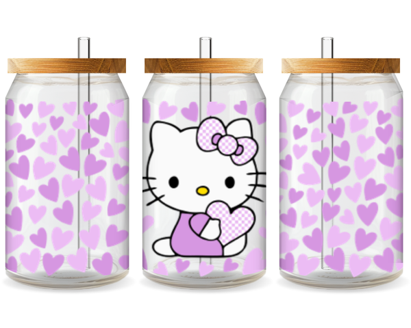 Hello Kitty Purple Love UV DTF Cup Wrap – Ready to Press UV Design