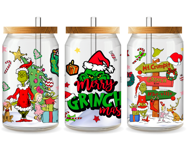 Grinchy Vibes UV DTF Cup Wrap - Ready to Press UV Design