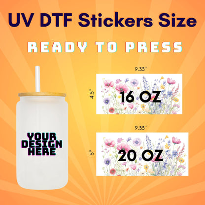 UV DTF Sticker Transfers by Size