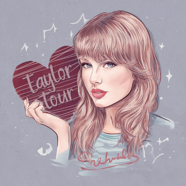 Taylor Tour Heart Charm - Ready to Press DTF Design