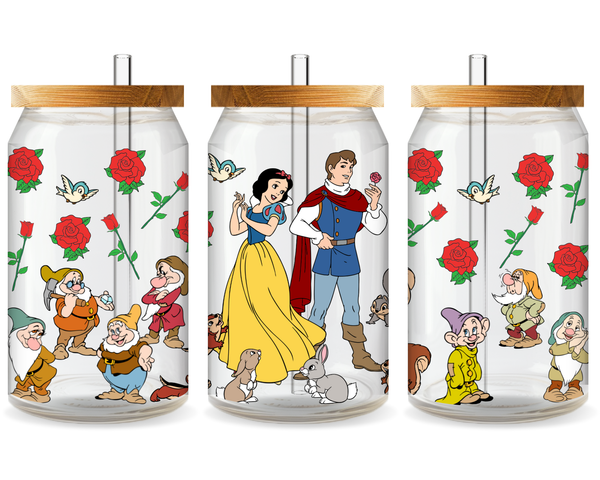Snow White UV DTF Cup Wrap - Ready to Press UV Design