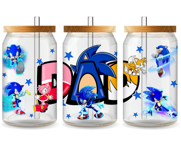 Sonic Father's Day UV DTF Cup Wrap - Ready to Press UV Design