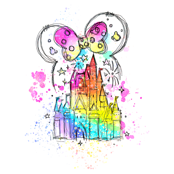 Rainbow Castle Splash - Disney Ready to Press DTF Design