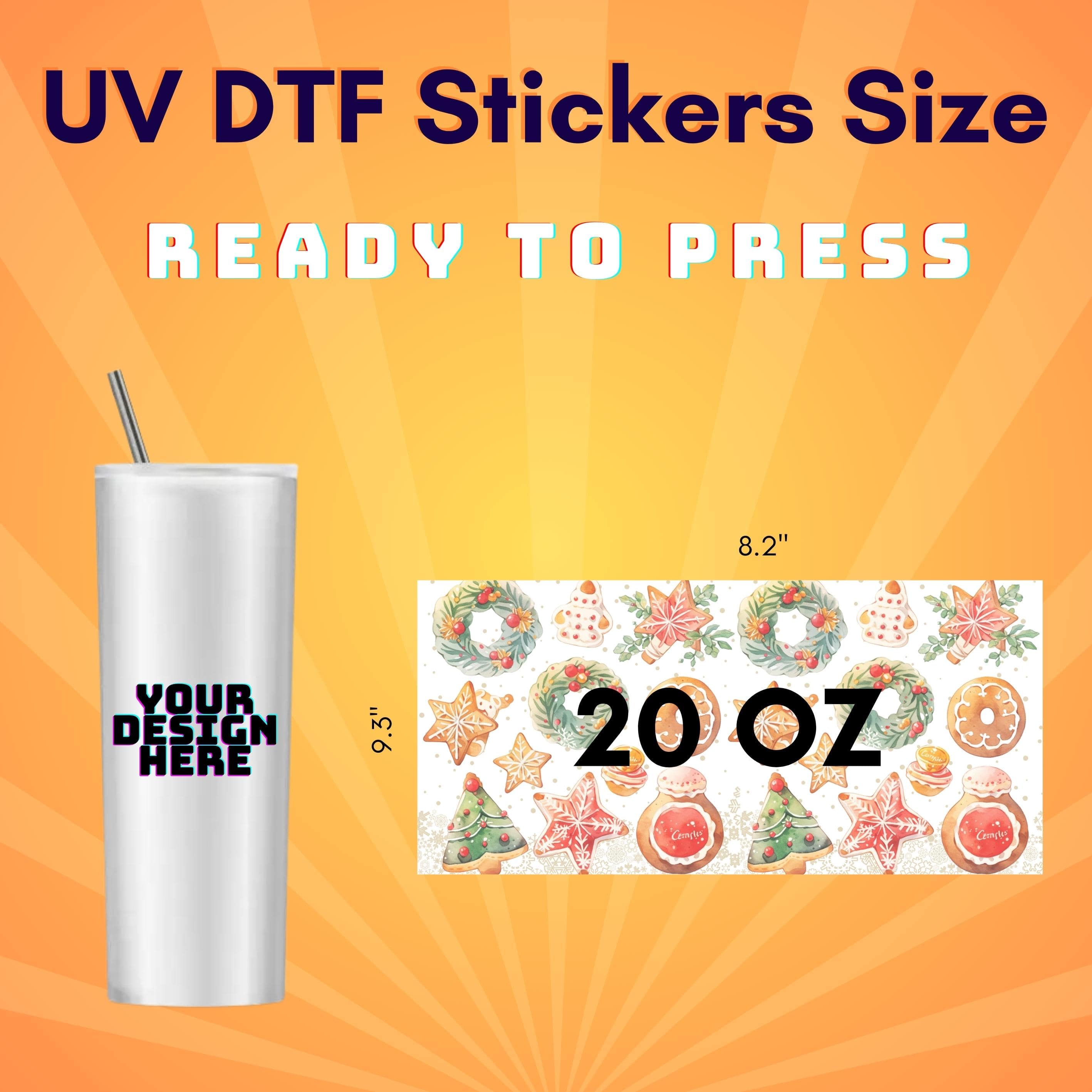 UV DTF Sticker Transfers by Size