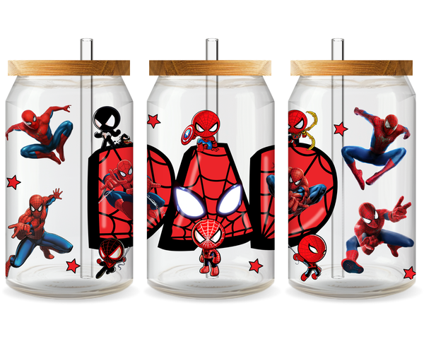 Spider-Man Father's Day UV DTF Cup Wrap - Ready to Press UV Design