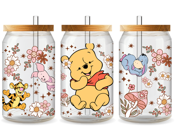 Winnie the Pooh Spring UV DTF Cup Wrap - Ready to Press UV Design