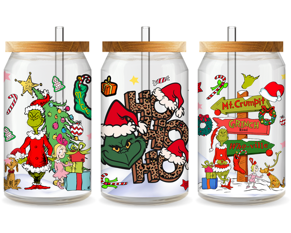 Grinch’s Holiday Fun UV DTF Cup Wrap - Ready to Press UV Design