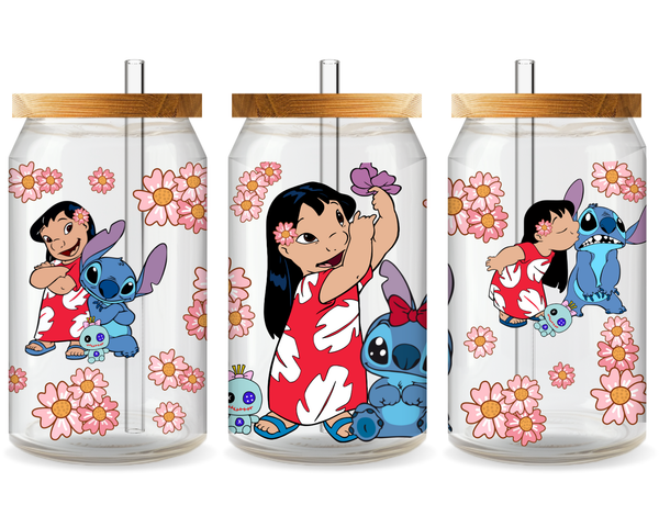 Moana and Stitch UV DTF Cup Wrap - Ready to Press UV Design