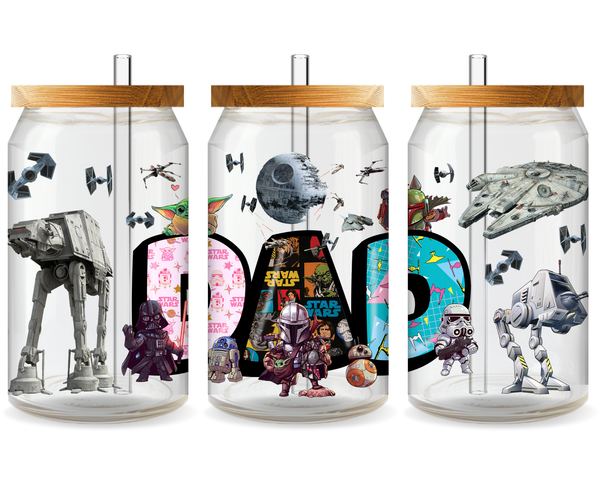 Star Wars Father’s Day UV DTF Cup Wrap - Ready to Press UV Design