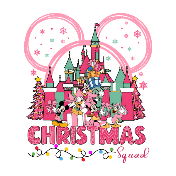 Pink Castle Christmas Squad - Ready to Press DTF Design