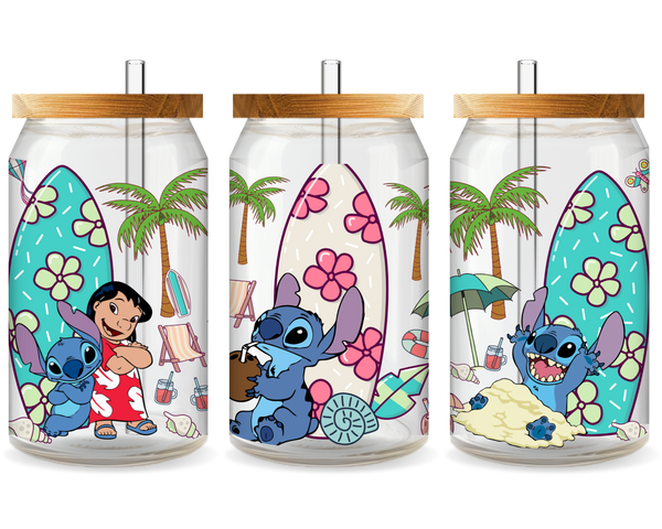 Moana & Stitch Hawaii UV DTF Cup Wrap - Ready to Press UV Design