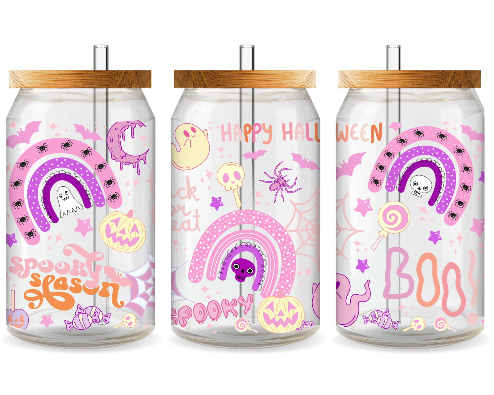 Spooky Halloween UV DTF Cup Wrap - Ready to Press UV Design