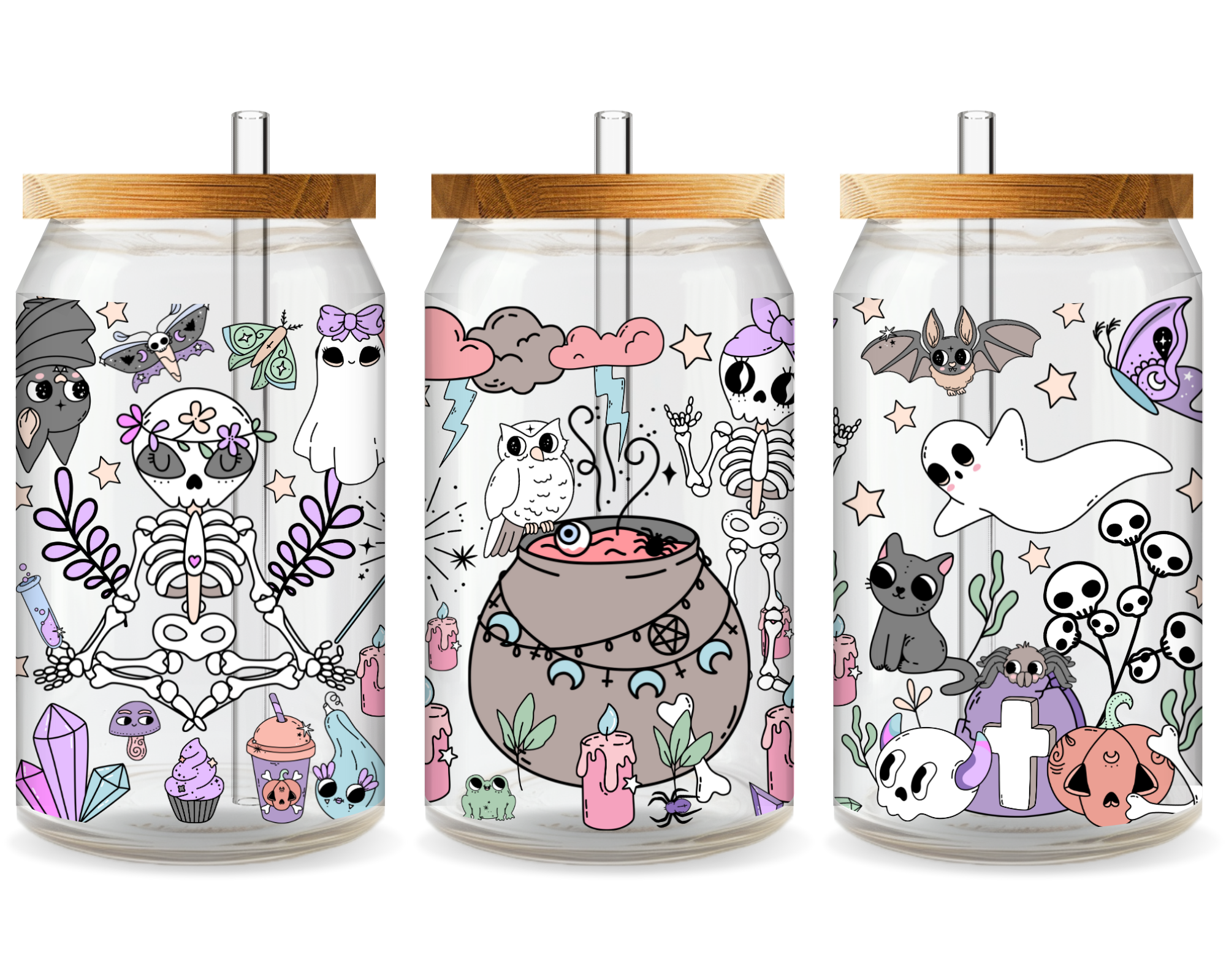 Magic Witch Halloween UV DTF Cup Wrap - Ready to Press UV Design