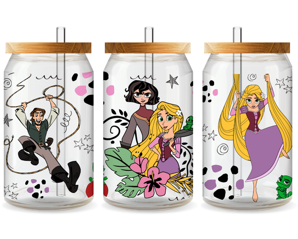 Rapunzel's Tangled UV DTF Cup Wrap - Ready to Press UV Design