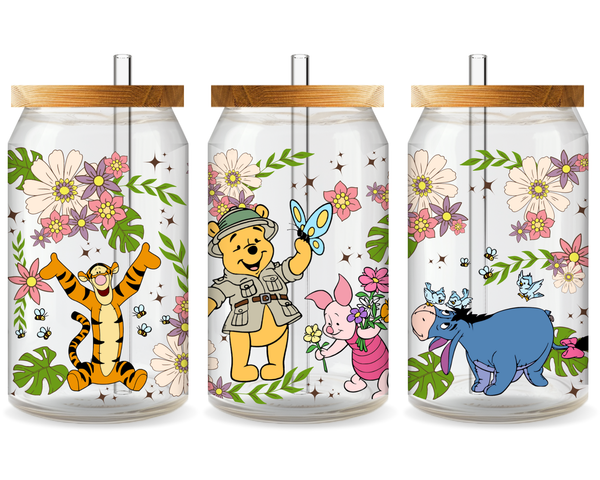 Winnie the Pooh Safari Adventure UV DTF Cup Wrap - Ready to Press UV Design