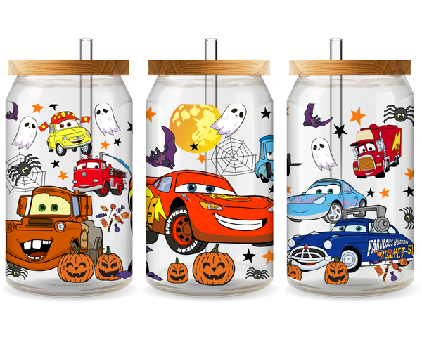 Cars - Halloween Lightning McQueen UV DTF Cup Wrap - Ready to Press UV Design