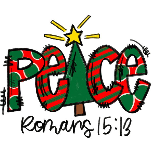 Christmas Peace Tree - Romans 15:13 Ready to Press DTF Design