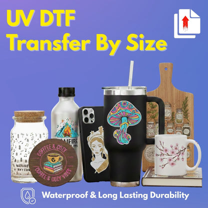 UV DTF Sticker Transfers by Size