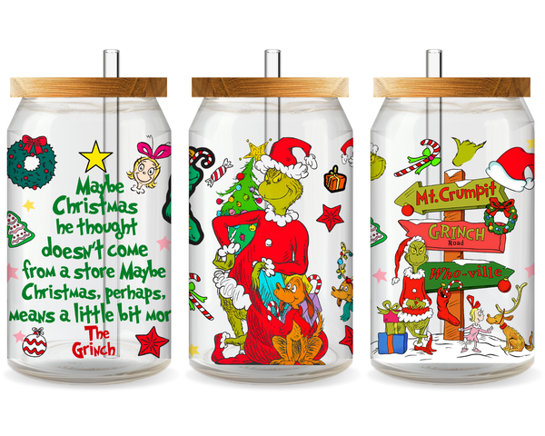 Grinch’s Grinchmas Glow UV DTF Cup Wrap - Ready to Press UV Design