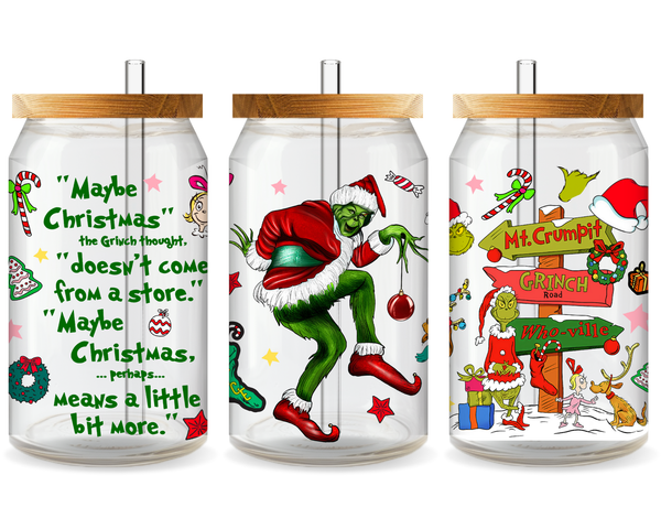 Grinchmas Laughs UV DTF Cup Wrap - Ready to Press UV Design