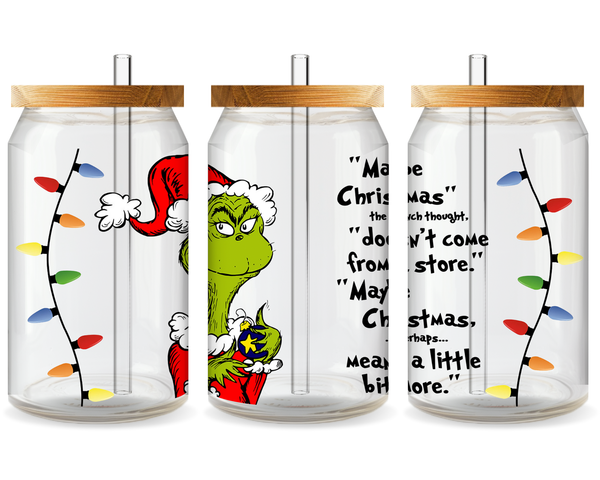 Grinch’s Holiday Antics UV DTF Cup Wrap - Ready to Press UV Design