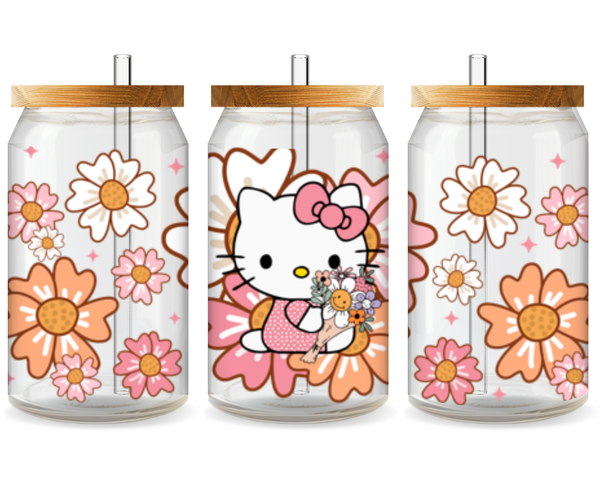 Rainbow Hello Kitty UV DTF Cup Wrap – Ready to Press UV Design