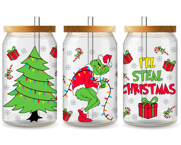 Grinchy Grin UV DTF Cup Wrap - Ready to Press UV Design