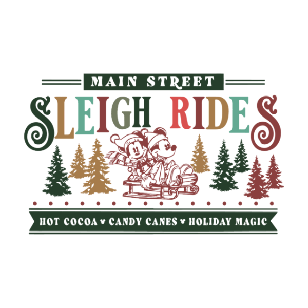 Main Street Sleigh Rides - Christmas Ready to Press DTF Design